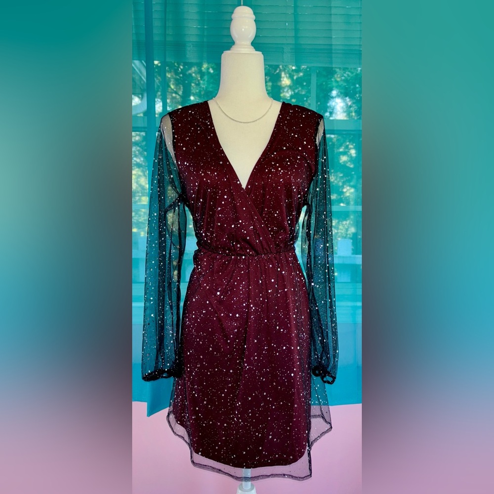 Elegant Burgundy and Black Dress